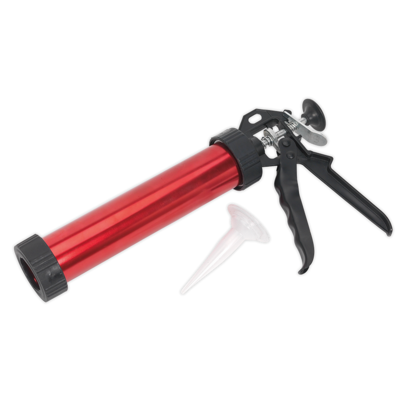 Caulking Gun for Sausage Packs & Cartridges 230mm Red | Pipe Manufacturers Ltd..