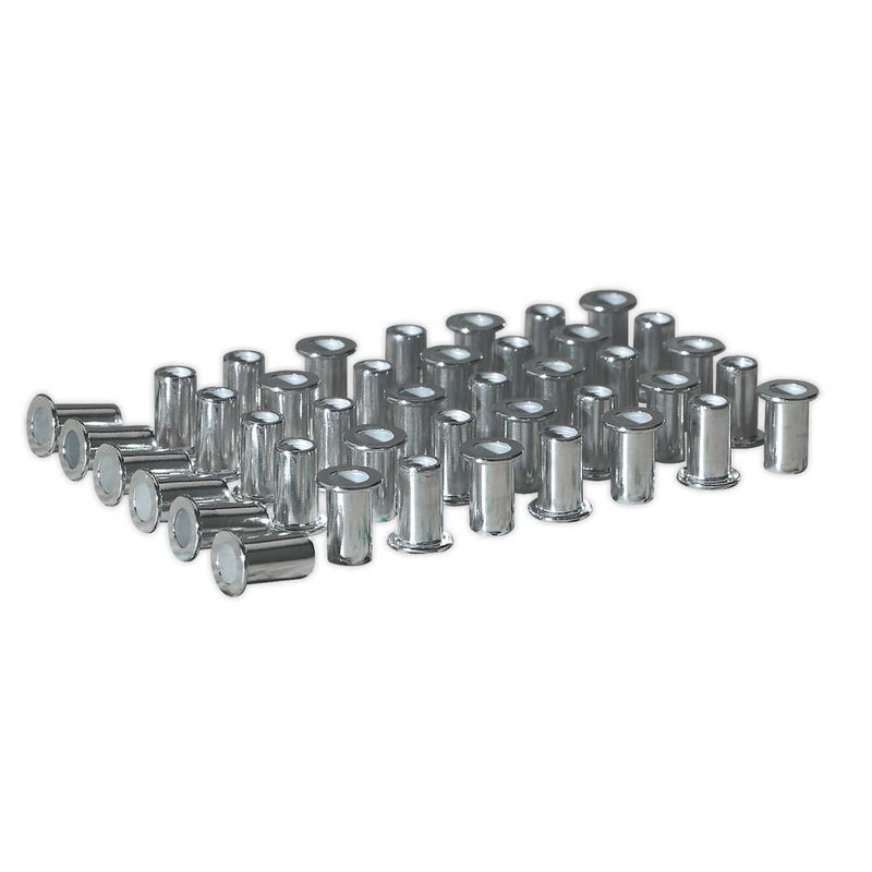 Rivet Nut Flat Head Aluminium M5 x 0.8mm (0.5-2.5mm Cap) Pack of 50 | Pipe Manufacturers Ltd..