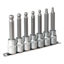 Hex Ball-End Socket Bit Set 7pc 100mm 1/2"Sq Drive Metric | Pipe Manufacturers Ltd..