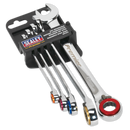 Reversible Combination Ratchet Spanner Set 5pc with Magnetic Stop Ring Metric | Pipe Manufacturers Ltd..