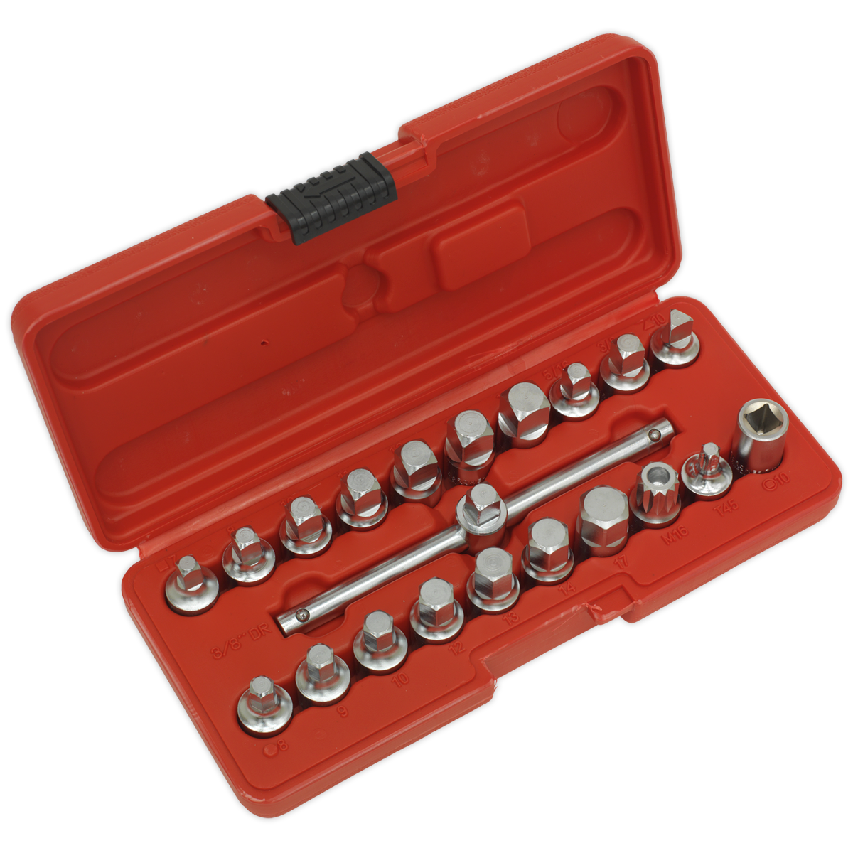 Oil Drain Plug Key Set 21pc 3/8"Sq Drive