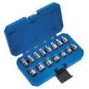 Oil Drain Plug Socket & Key Set 15pc Magnetic 3/8"Sq Drive | Pipe Manufacturers Ltd..
