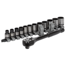 Socket Set 13pc 3/8"Sq Drive Total Drive¨ Metric - Black Series | Pipe Manufacturers Ltd..