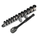 Socket Set 13pc 3/8"Sq Drive Total Drive¨ Metric - Black Series | Pipe Manufacturers Ltd..