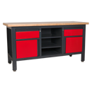 Workstation with 2 Drawers, 2 Cupboards & Open Storage | Pipe Manufacturers Ltd..