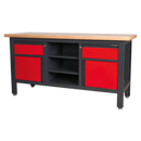 Workstation with 2 Drawers, 2 Cupboards & Open Storage | Pipe Manufacturers Ltd..