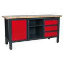 Workstation with 3 Drawers, 1 Cupboard & Open Storage | Pipe Manufacturers Ltd..