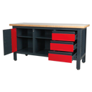 Workstation with 3 Drawers, 1 Cupboard & Open Storage | Pipe Manufacturers Ltd..