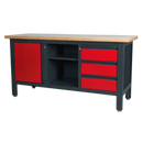 Workstation with 3 Drawers, 1 Cupboard & Open Storage | Pipe Manufacturers Ltd..