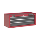 Mid-Box 3 Drawer with Ball Bearing Slides - Red/Grey | Pipe Manufacturers Ltd..
