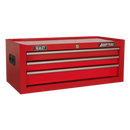 Mid-Box 3 Drawer with Ball Bearing Slides - Red | Pipe Manufacturers Ltd..