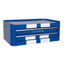 Mid-Box 2 Drawer Retro Style - Blue with White Stripes | Pipe Manufacturers Ltd..