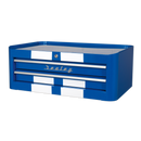 Mid-Box 2 Drawer Retro Style - Blue with White Stripes | Pipe Manufacturers Ltd..
