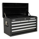 Topchest 6 Drawer with Ball Bearing Slides - Black | Pipe Manufacturers Ltd..