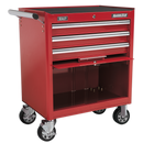 Rollcab 3 Drawer with Ball Bearing Slides - Red | Pipe Manufacturers Ltd..