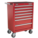 Rollcab 7 Drawer with Ball Bearing Slides - Red | Pipe Manufacturers Ltd..