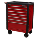 Rollcab 7 Drawer with Ball Bearing Slides - Red | Pipe Manufacturers Ltd..