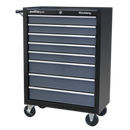 Rollcab 8 Drawer with Ball Bearing Slides - Black/Grey | Pipe Manufacturers Ltd..