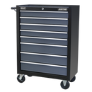 Rollcab 8 Drawer with Ball Bearing Slides - Black/Grey | Pipe Manufacturers Ltd..
