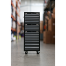 Tool Chest Combination 16 Drawer with Ball Bearing Slides - Black/Grey | Pipe Manufacturers Ltd..