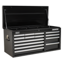 Topchest 14 Drawer with Ball Bearing Slides Heavy-Duty - Black | Pipe Manufacturers Ltd..