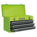 Tool Chest 3 Drawer Portable with Ball Bearing Slides - Hi-Vis Green/Grey | Pipe Manufacturers Ltd..
