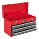 Tool Chest 3 Drawer Portable with Ball Bearing Slides - Red/Grey | Pipe Manufacturers Ltd..