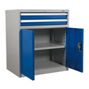 Industrial Cabinet 2 Drawer & 1 Shelf Double Locker | Pipe Manufacturers Ltd..