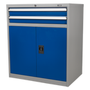 Industrial Cabinet 2 Drawer & 1 Shelf Double Locker | Pipe Manufacturers Ltd..