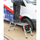 Aluminium Folding Platform 2-Tread EN 14183 | Pipe Manufacturers Ltd..