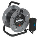 Cable Reel 25m 4 x 230V 1.25mm_ Thermal Trip with RCD Plug | Pipe Manufacturers Ltd..