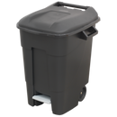 Refuse/Wheelie Bin with Foot Pedal 100L - Black | Pipe Manufacturers Ltd..