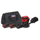 Cordless Orbital Palm Sander Kit ¯125mm 20V - 2 Batteries | Pipe Manufacturers Ltd..