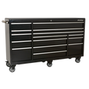 Rollcab 15 Drawer 1845mm Heavy-Duty Black | Pipe Manufacturers Ltd..