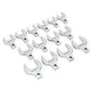 Crow's Foot Open End Spanner Set 14pc 1/2"Sq Drive Metric | Pipe Manufacturers Ltd..