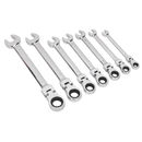 Flexi-Head Ratchet Combination Spanner Set 7pc Metric | Pipe Manufacturers Ltd..