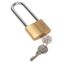 Brass Body Padlock with Brass Cylinder Long Shackle 40mm | Pipe Manufacturers Ltd..