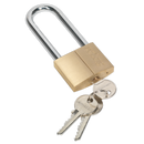 Brass Body Padlock with Brass Cylinder Long Shackle 50mm | Pipe Manufacturers Ltd..