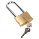 Brass Body Padlock with Brass Cylinder Long Shackle 60mm | Pipe Manufacturers Ltd..