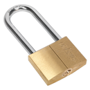 Brass Body Padlock with Brass Cylinder Long Shackle 60mm | Pipe Manufacturers Ltd..