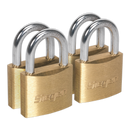 Brass Body Padlock with Brass Cylinder 40mm Key Alike Pack of 4 | Pipe Manufacturers Ltd..