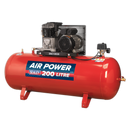 Compressor 200L Belt Drive 3hp with Cast Cylinders | Pipe Manufacturers Ltd..