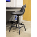 Workshop Stool Pneumatic with Adjustable Height Swivel Seat & Back Rest | Pipe Manufacturers Ltd..