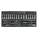 Tool Tray with Socket Set 43pc 1/4"Sq Drive | Pipe Manufacturers Ltd..