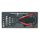 Tool Tray with Oil Filter Wrench, Pliers & Drain Plug Set 21pc | Pipe Manufacturers Ltd..