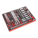 Tool Tray with Socket Set 91pc 1/4", 3/8" & 1/2"Sq Drive | Pipe Manufacturers Ltd..