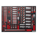 Tool Tray with Socket Set 91pc 1/4", 3/8" & 1/2"Sq Drive | Pipe Manufacturers Ltd..