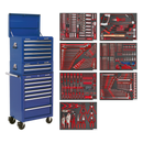 Tool Chest Combination 14 Drawer with Ball Bearing Slides - Blue & 446pc Tool Kit | Pipe Manufacturers Ltd..