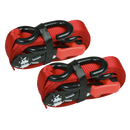 Slide Ratchet Tie Down 32mm x 3m Polyester Webbing with S Hooks 1200kg Load Test | Pipe Manufacturers Ltd..