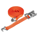 Ratchet Tie Down 35mm x 8m Polyester Webbing 2000kg Load Test | Pipe Manufacturers Ltd..